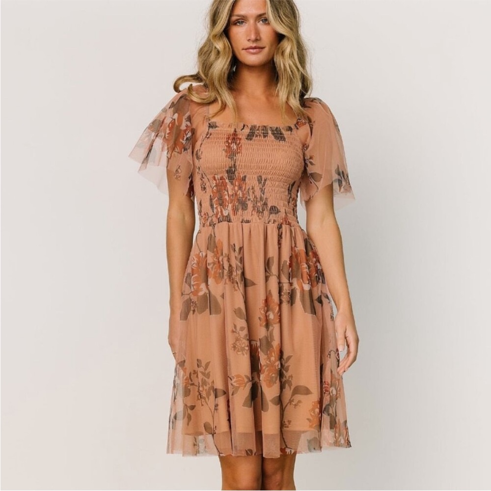 Baltic Born Floral Brown Midi Dress